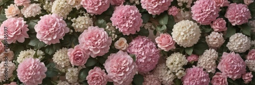 Wallpaper Mural Vintage pink rose, daisy, hydrangea floral wall  Elegant romantic decor , girly, nature Torontodigital.ca