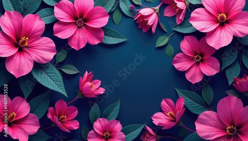 Vibrant fuchsia flowers in a lush floral pattern Perfect for textiles, wallpaper, and more , blossom, pattern