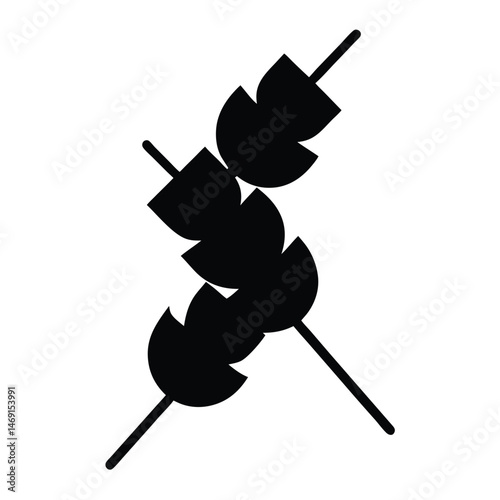 A sharp black vector illustration depicts an isolated metal needle silhouette