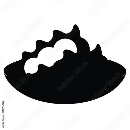 A dark night illustration shows a 3d silhouette of a UFO over the water and another UFO in the deep sea, an eerie art design