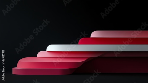 Modern abstract shapes in layered design.