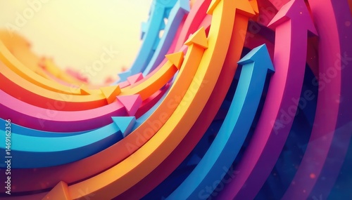 Wallpaper Mural Abstract curved arrows forming a swirling pattern, dynamic and vibrant , artistic, lines, design Torontodigital.ca