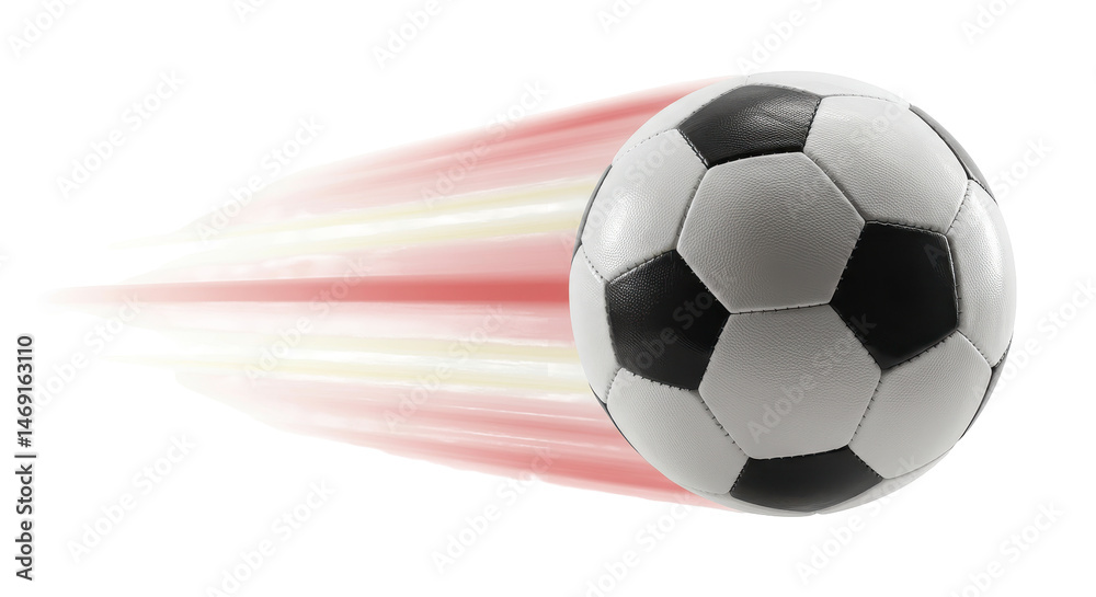 Obraz premium A soccer ball in motion with a blur effect. isolated on transparent png