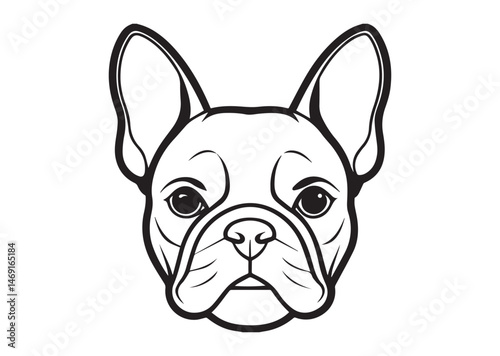 French Bulldog face Silhouette Vector