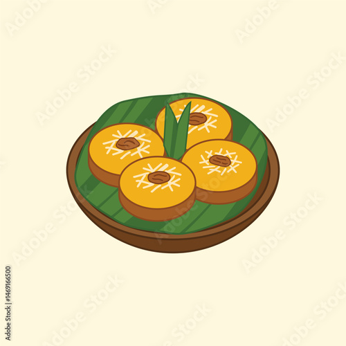 Indonesian Snack Illustration Kue Lumpur