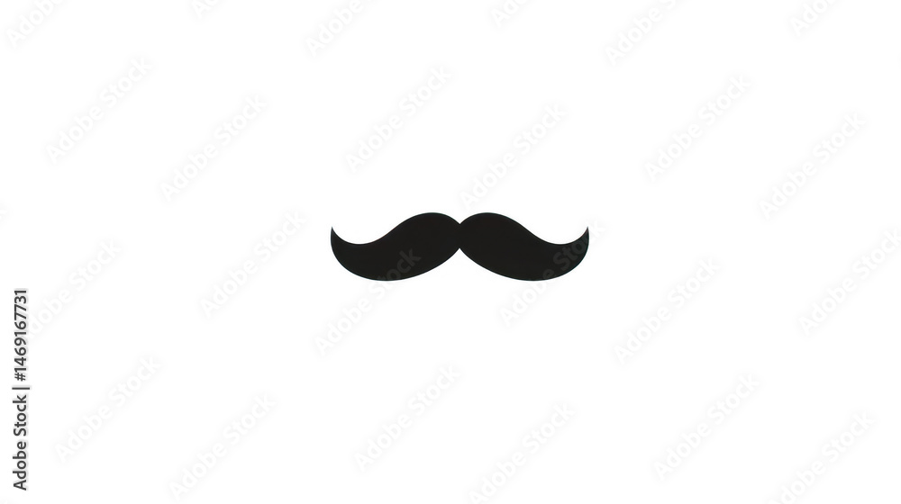 Classic Black Mustache Icon Simple Design for Branding or Graphic Design Projects Classic Black Mustache Icon Simple Design for Branding or Graphic Design Projects