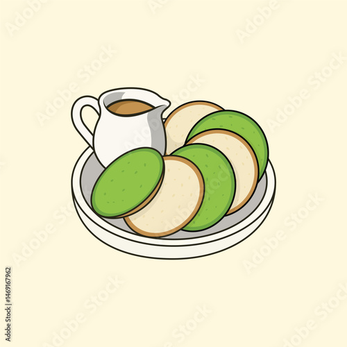 Indonesian Snack Illustration Serabi