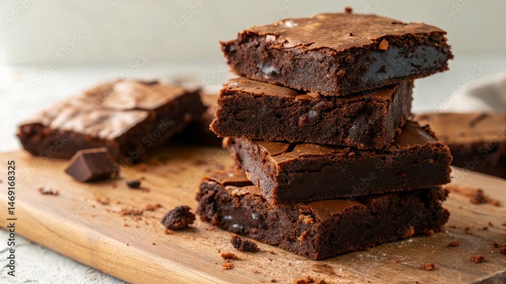 Delicious Chocolate Brownies Stack Featuring Dense Texture and Cracked Tops Delicious Chocolate Brownies Stack Featuring Dense Texture and Cracked Tops