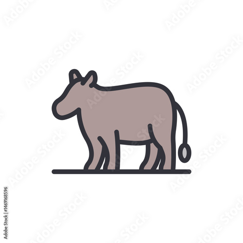 Simplified vector drawing depicts a quadruped mammal on the White background