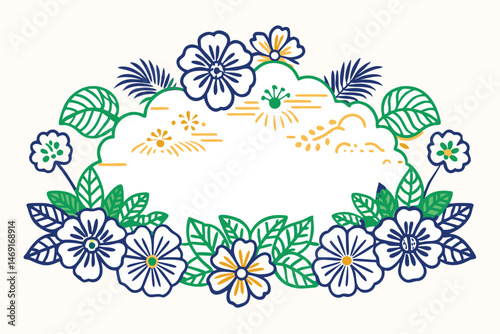 Hibiscus-style petals with thick, rounded cloud edges