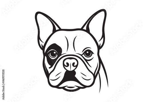 Bulldog Peeking Silhouette Vector