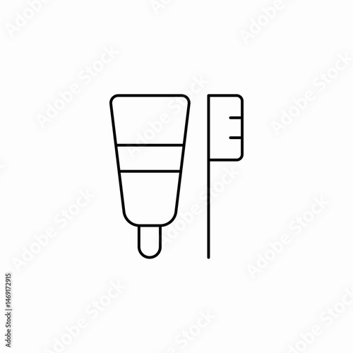 toothpaste brush icon sign vector