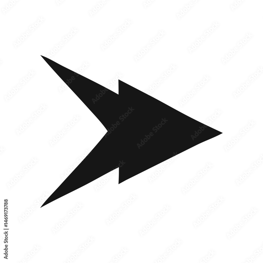 Black Arrow Vector on White Black Arrow Vector on White