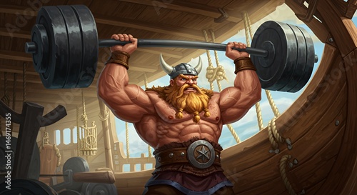 Mighty Viking Weightlifter: A Masterful Display of Strength
