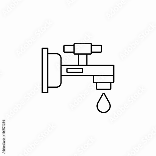 water tap leak icon sign vector