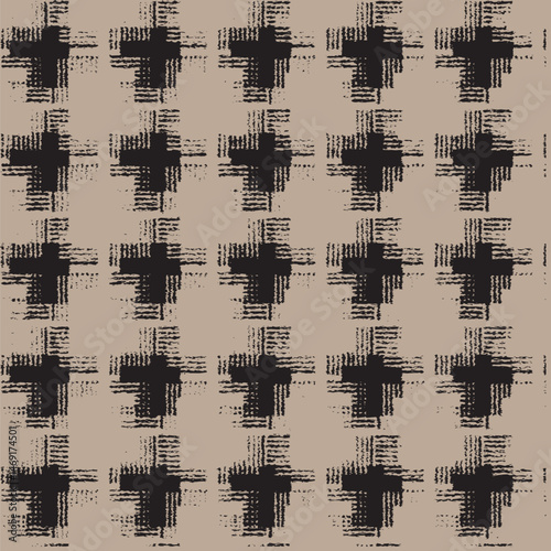 Masculine geometric glitch seamless pattern. Distorted natural earth tones colors white retro geo shape for men fashion. Modern retro light style design swatch masculine geometric glitch seamless 
