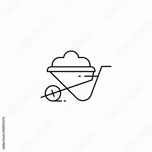 wheel barrow icon sign vector