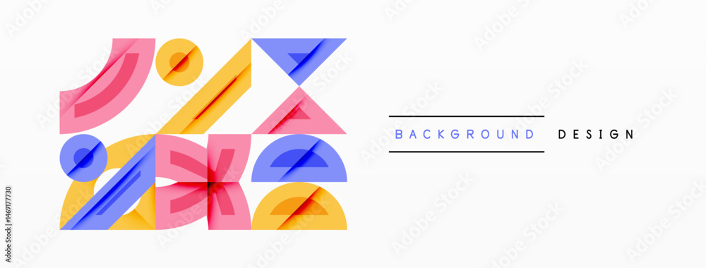 Abstract geometric shapes overlap, creating vibrant colorful background. Minimalist design suggests modern aesthetic. Abstract geometric shapes overlap, creating vibrant colorful background. Minimalist design suggests modern aesthetic.
