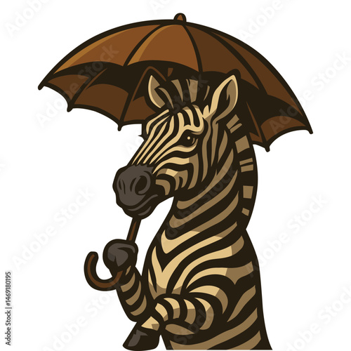 Uberella Zebra vector logo illustration