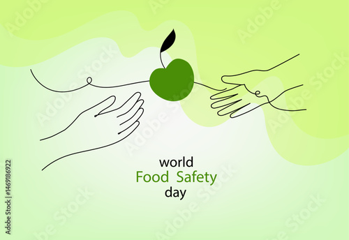 World Food Safety Day concept. WFSD celebrated banner. Vector flat cartoon illustration.