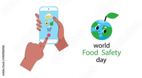 World Food Safety Day concept. WFSD celebrated banner. Vector flat cartoon illustration.