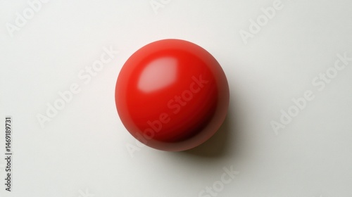 Single, glossy red sphere on white background