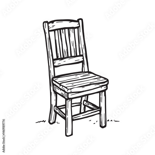 Minimalist illustration of a durable wooden chair