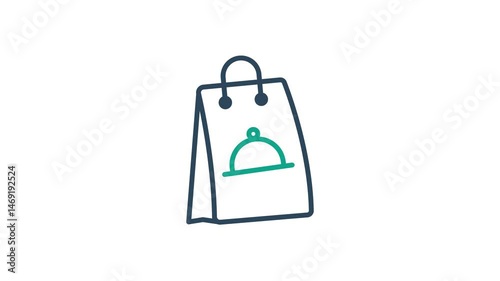 Food delivery animated icon. animated icon related to order. suitable for user interface, provide visual feedback and more. alpha channel, transparent background
