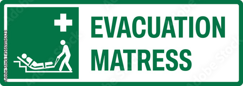 emergency and first aid safety signs v2 uppercase text_evacuation matress_landscape size 1/2 a4,a3,a2,a1	 
