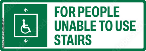 emergency and first aid safety signs v2 uppercase text_for people unable to use stairs_landscape size 1/2 a4,a3,a2,a1	 
