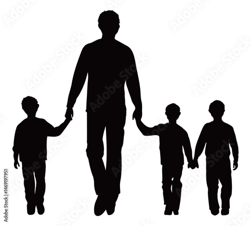Father and Son Family Backlight Illustration
