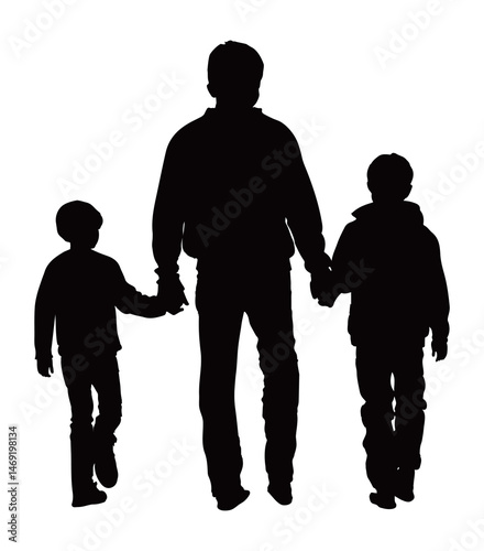 Father and Son Family Backlight Illustration
