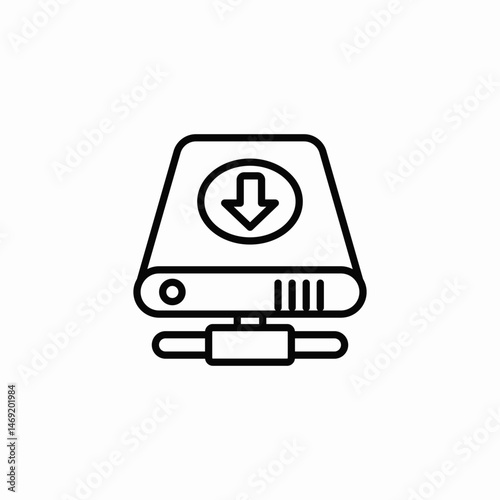 download from harddisc icon sign vector