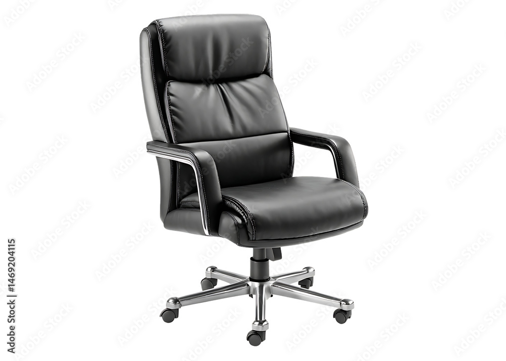 Obraz premium black office chair isolated on white background PNG