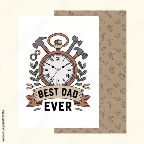 Hand drawn father's day event background say thank you to gentlemen isolated on white background. Vector EPS 10.
