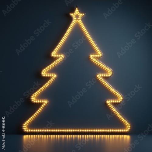 Illuminated Christmas Tree Silhouette