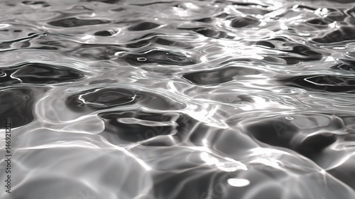 Grayscale Top Down View of Rippling Water Surface Texture