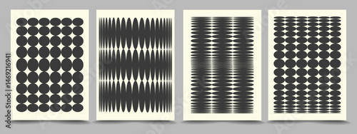 Minimal abstract posters set. Geometric patterns. Swiss Design composition with geometric shapes. Modern pattern.