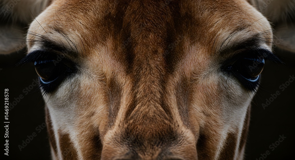 Obraz premium Giraffe Eye Close Up Captures the Beauty and Details of Wildlife