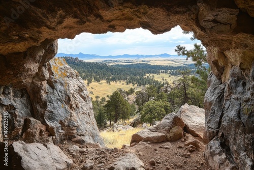 Custer State Park South Dakota Stunning rock formation and entrance with hill view at Je