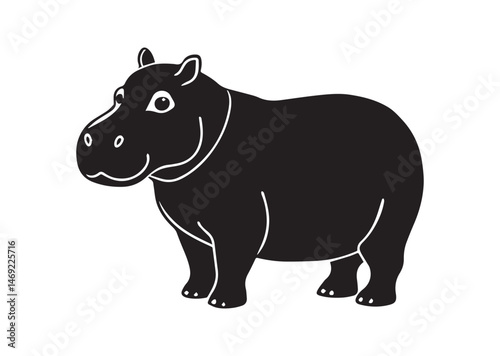 Hippo Silhouette Vector photo