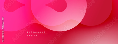 Abstract pink background. Overlapping shapes create fluid, modern design. Gradient hues offer visual depth, smooth transitions.