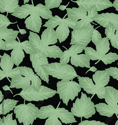 Japanese Wild Leaf Fall Vector Seamless Pattern