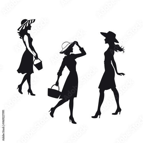 silhouettes of stylist women