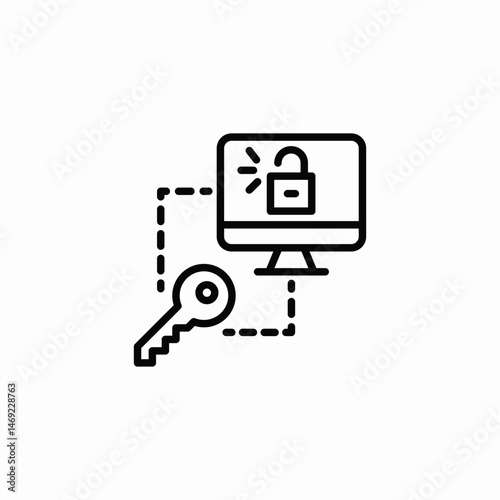 login key icon sign vector