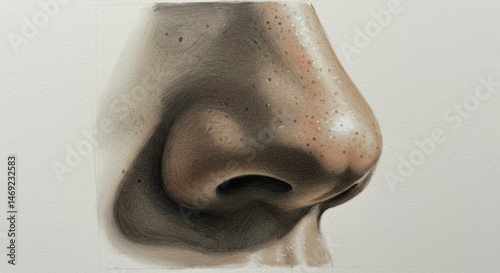 Realistic human nose drawing masterclass perfect anatomical study grayscale portrait art