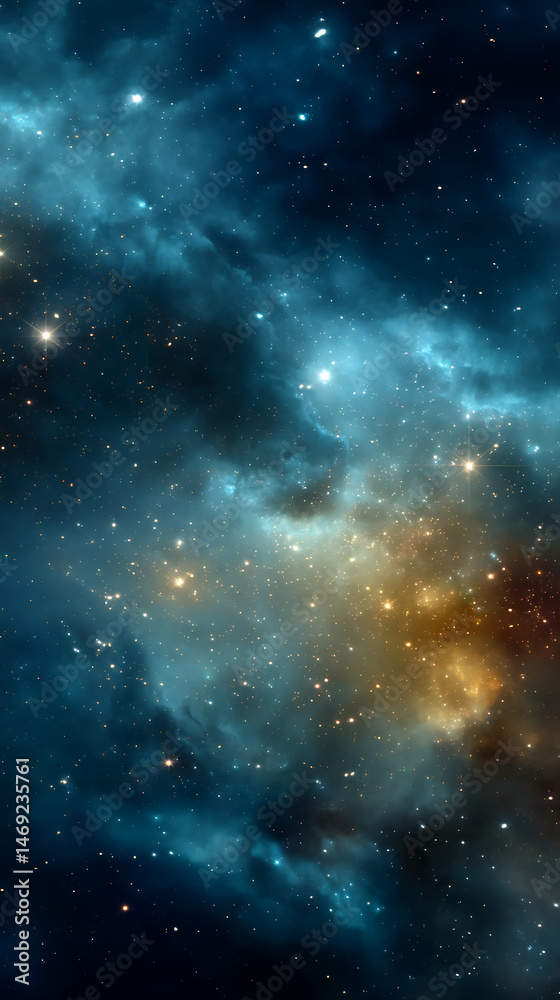 Naklejka premium カラフルな星雲 宇宙の背景素材