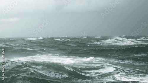 The rough and choppy sea surface of the Bering Sea