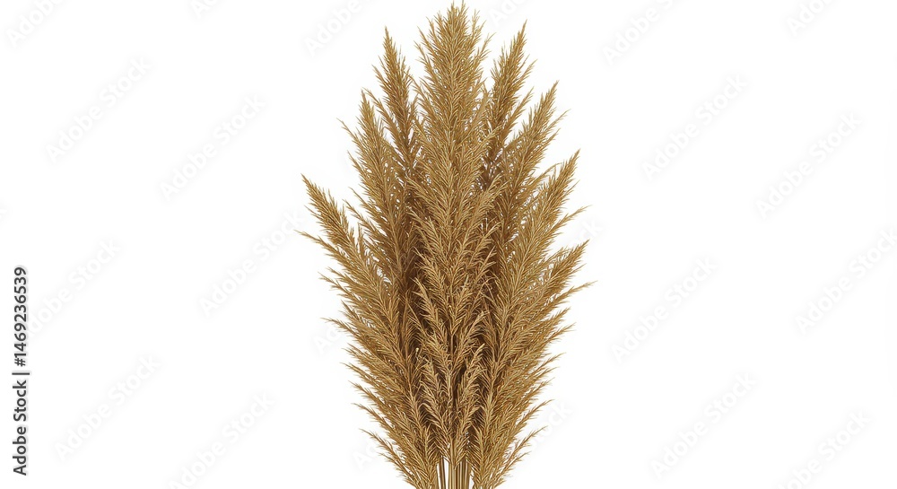 Fototapeta premium Aesthetic pampas grass arrangement isolated on white background, perfect for decoration