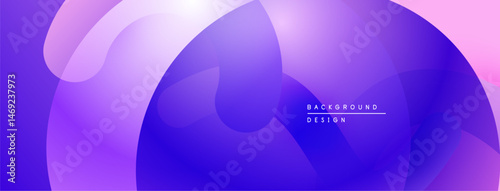 Abstract fluid shapes blend purple, pink hues. Modern design evokes calm, dynamic feel. Background suitable for digital projects.